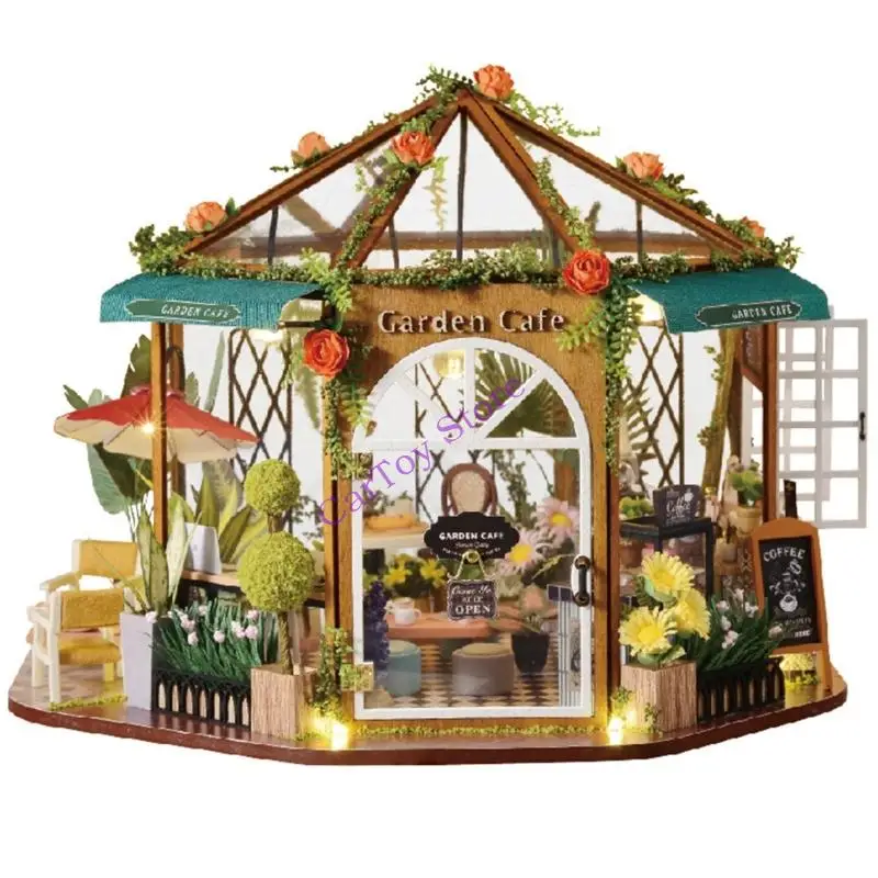 

Handmade Artistic Coffee House Assembly Creative Craft Model Project Toy Home Decors Craft Hobbyists Gift Supply