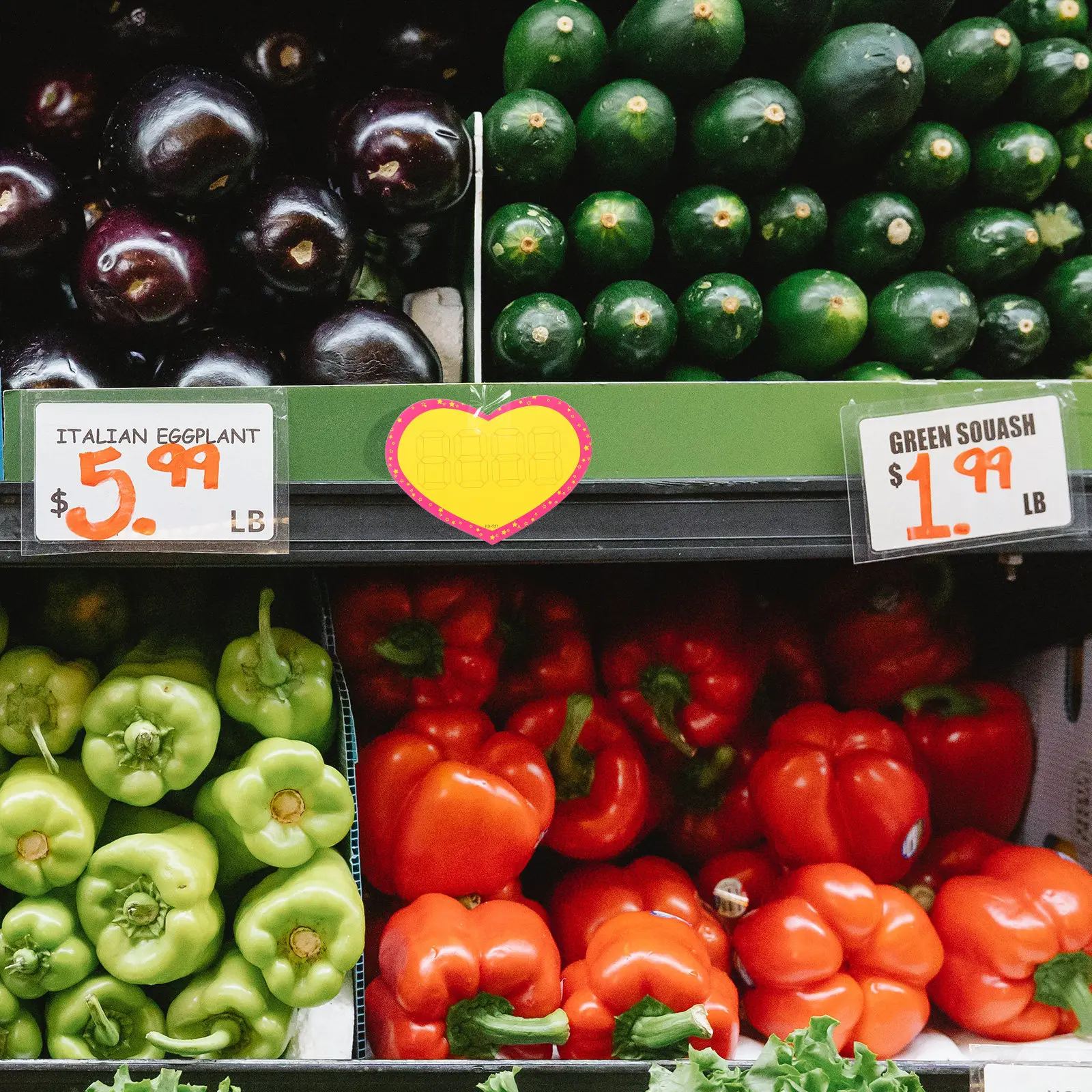 

500Pcs Heart Shaped Price Tags Paper Display Pricing Tags for Supermarket Grocery Store Fruit Counter Retail Sale Signs