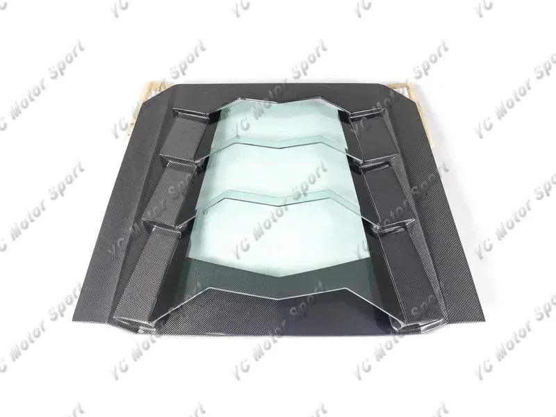 Car Accessories Full Carbon Fiber Engine Hood Fit For 2001-2008 Murcielago LP640 LP670 RVT Style Rear Engine Bonnet with Glass