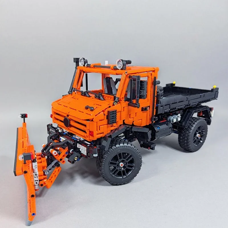2789PCS Moc-42177 City Engineering Unimog 437 Snow Plow Tractor Trailer Model Technology Building Blocks Creative Toy Present