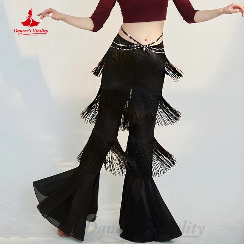 Belly Dancer Costume Trousers for Women AB Stones Tassel Oriental Dance Clothing Girl\'s Bellydancing Wear Perfromance Trousers