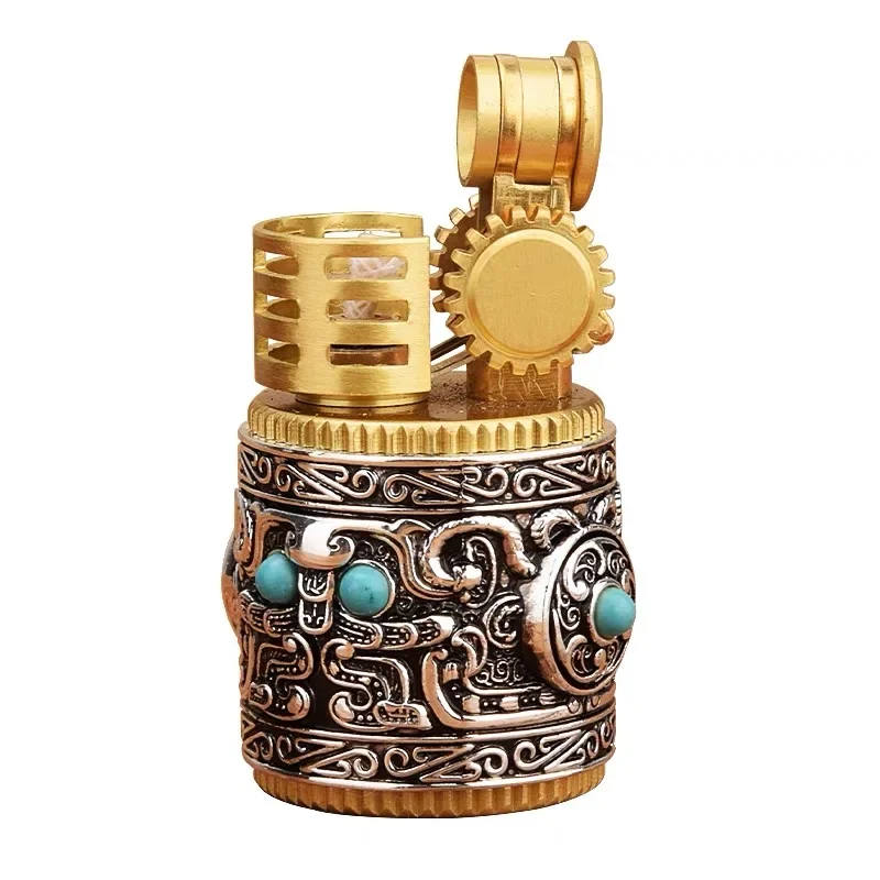 2024 CHIEF Brand Kerosene Lighter Collectible Silver Armor Fun Portable Retro Creative Windproof Smoking Accessories Mens Gift