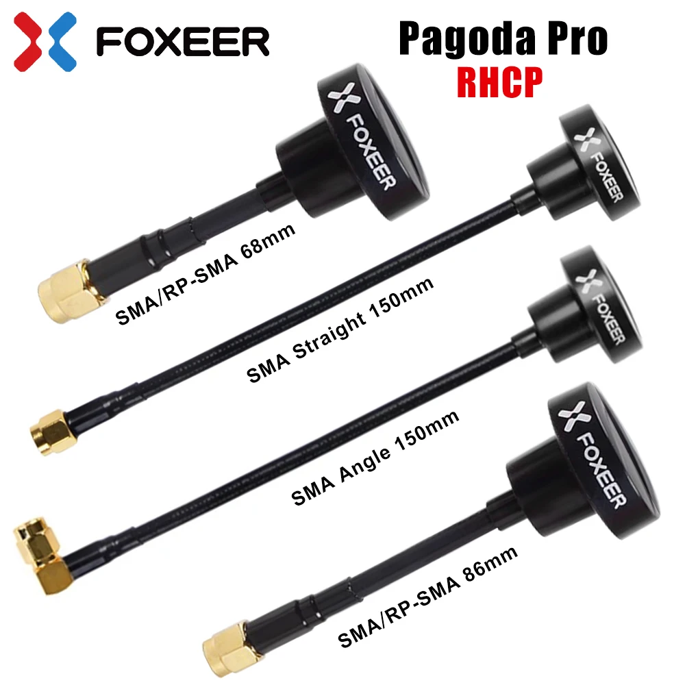 

FOXEER FPV Antenna Pagoda Pro 5.8GHz 3dBi Omni Antenna RHCP SMA RP-SMA 68mm 86mm 150mm for RC FPV Racing Freestyle Drones