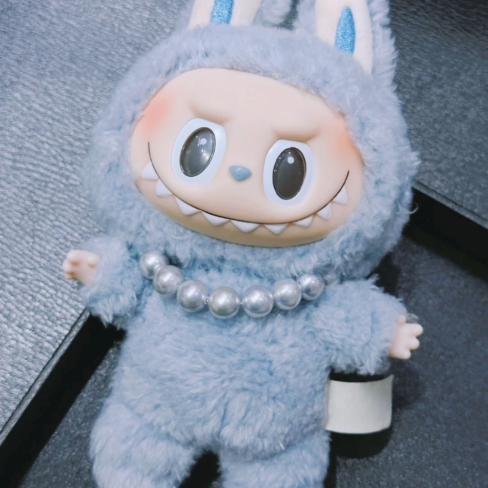 

Doll Necklace For Labubu Cartoon Cute Plush Love Pendant Pearl Chain Delicate Alloy Decoration Accessory Plush Doll