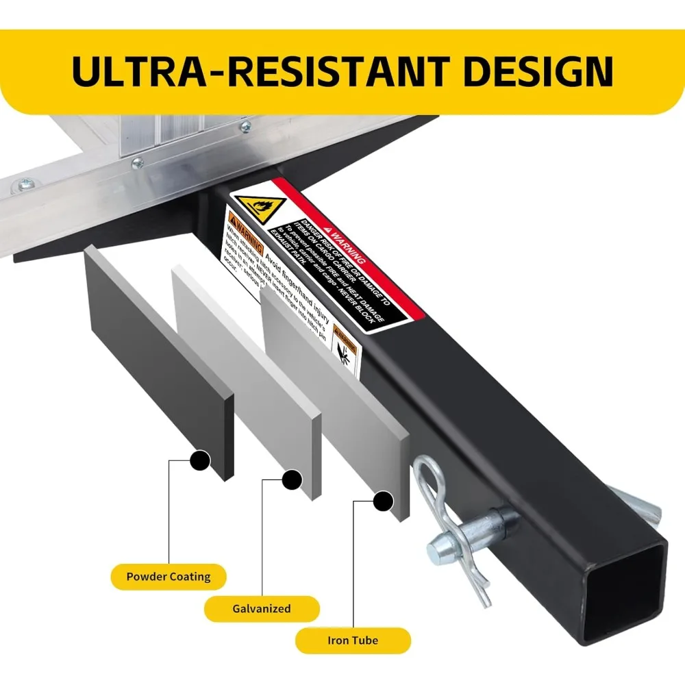 Aluminum Cargo Carrier With High Side Rails Trailer Hitch Mount For RVs Trucks SUVs Vans Cars 2 Inch Receiver 500LB Capacity