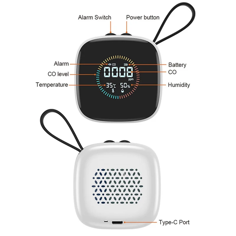 A47Z Latest CO Quality Detector With Sound Alarm LCD Display Temperature And Humidity Sensor Tester DM1210B