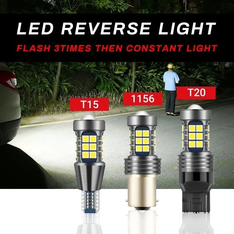 1Pcs 1156 P21W BA15S 7440 W21W High Power Auto LED Bulb White 12V Car Reverse Back Light T15 W16W 3030 Turn Signal Lamp