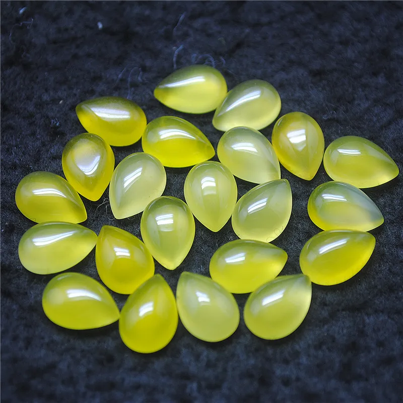 كبوشون بدون ثقب ، على شكل قطرة ماء ، تصاميم مجوهرات ذاتية الصنع ، أيونات علوية ، حجر أصفر حار ، موضة 10x14 ، 10 #5