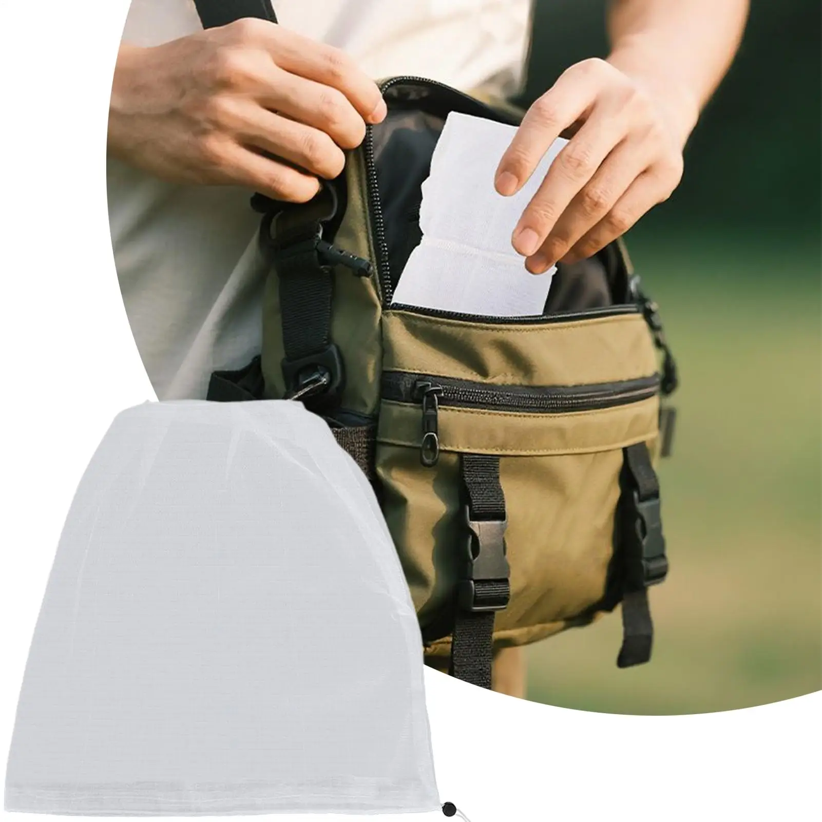 

Outdoor Fly Head Netting Protective Lightweight Breathable Cover Fine Mesh Camping Face Hood For Women Adventurers Travelers