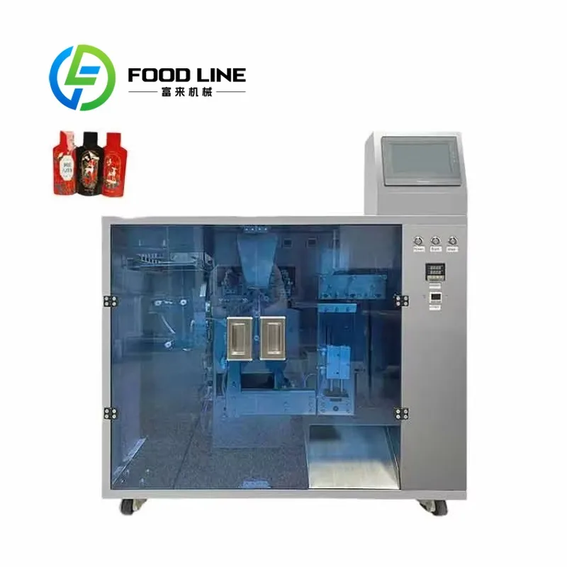 Premade Pouch Packing Machine Stable Vibrating Platform Even Product Flow Unit Model Pasta Pouch Packing Line In Stock Supply