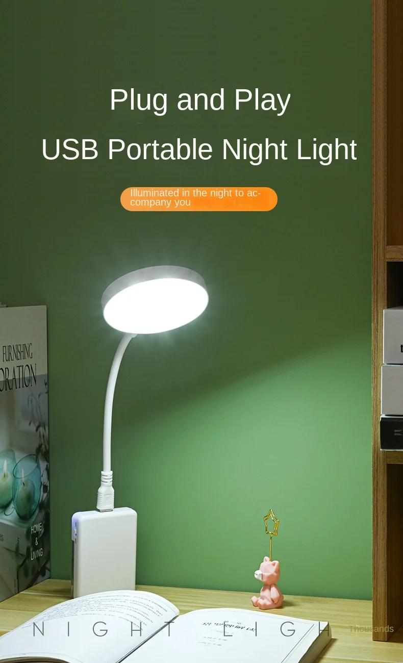 LED student eye protection desk lamp for learning, dedicated dormitory desk lamp for both charging and plugging purposes