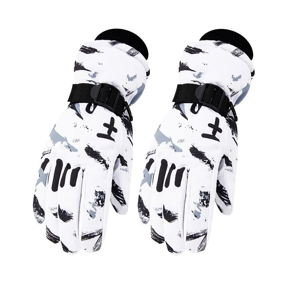 Fashion Warm Children Ski Gloves Waterproof Non-slip Snow Gloves Thickened Windproof Winter Mittens Mountaineering