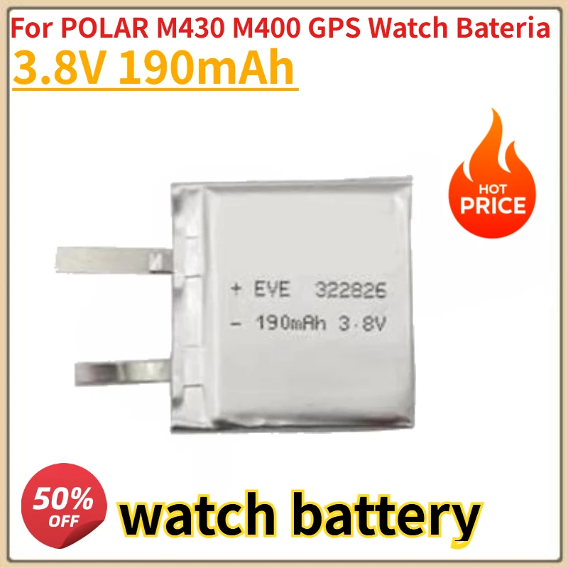 High Quality New Sports Watch Battery 3.8V 190mAh for POLAR M430 M400 GPS Watch Bateria