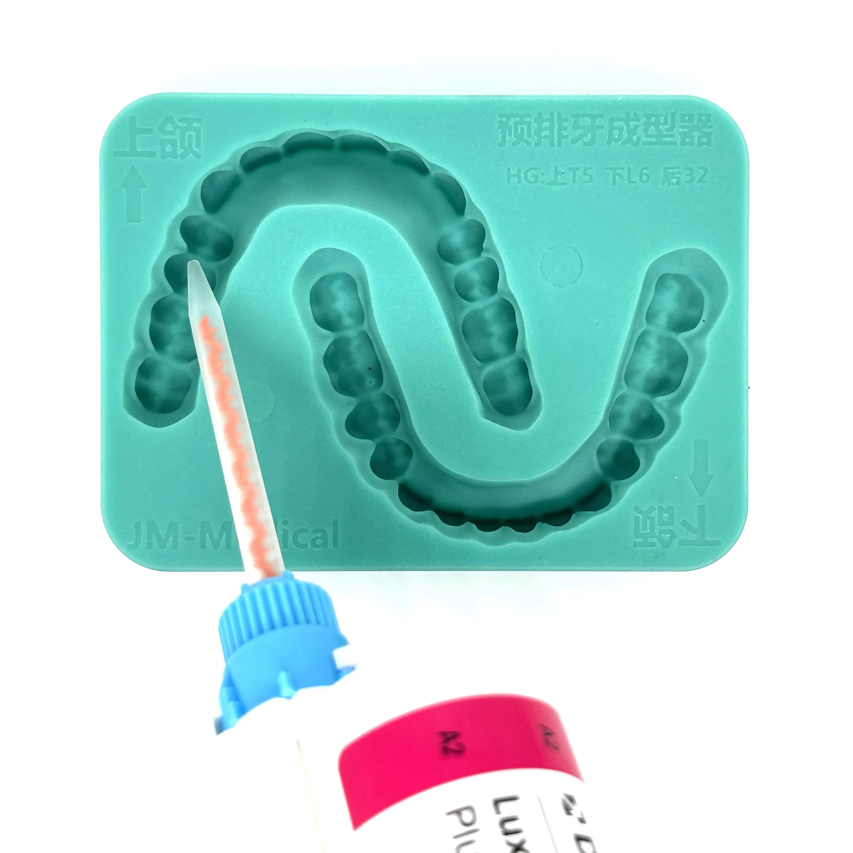 Dental Silicone Mold for HUGER Upper T5 Lower L6 Posterior 32 Resin Teeth, Temporary Resin Forming Fast Denture Arrangement Pad