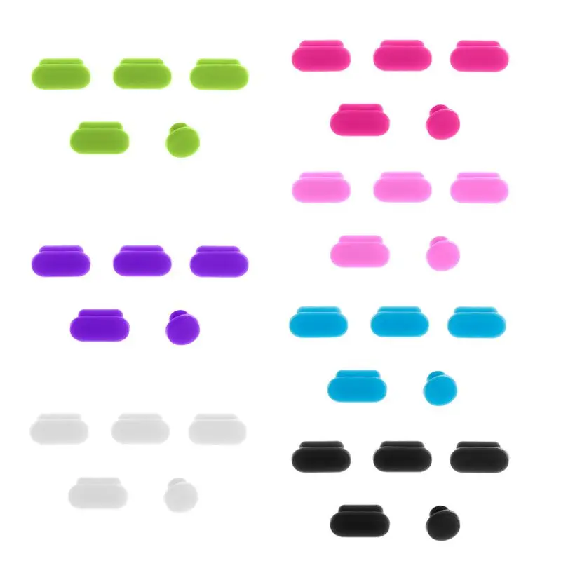 5 ชิ้นปลั๊กป้องกันฝุ่นซิลิโคนแล็ปท็อปพอร์ตข้อมูลแจ็คกันฝุ่นตะขอ Cov