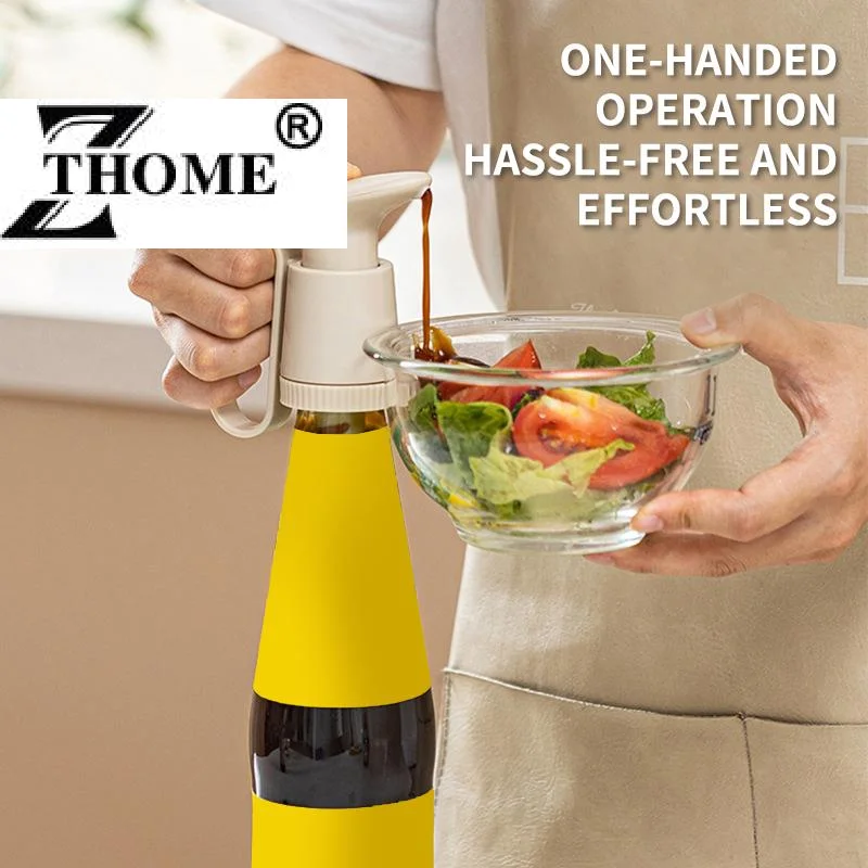 Kitchen Supplies Universal Tightly Seal Dispenser Pump W/Handle PP Tomato Sauce Oyster Press Pump Reusable Bottle Head Gadget