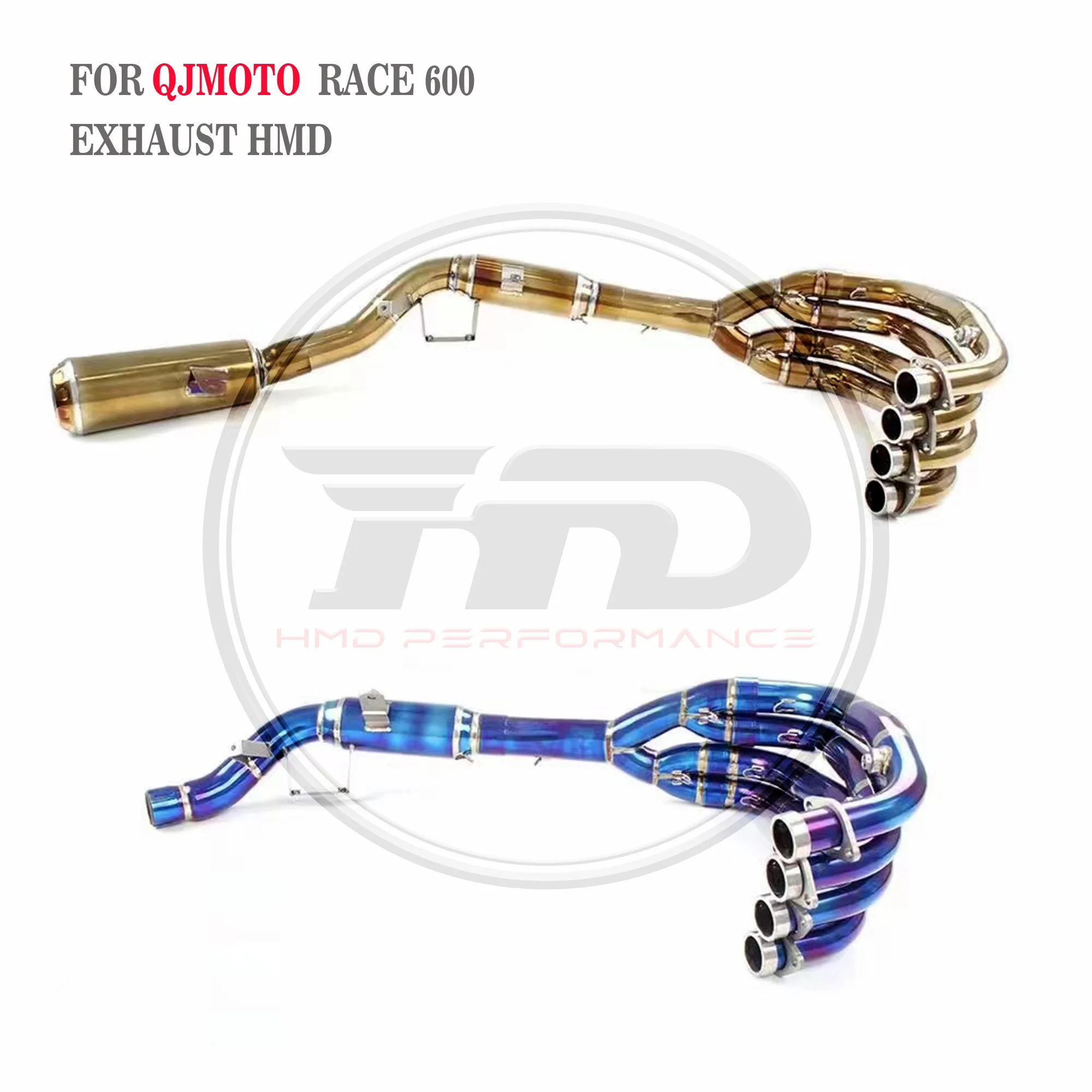 HMD Titanium Motorcycle Exhaust System Performance Catback For Qjmotor Race 600 2022+ Racing Header