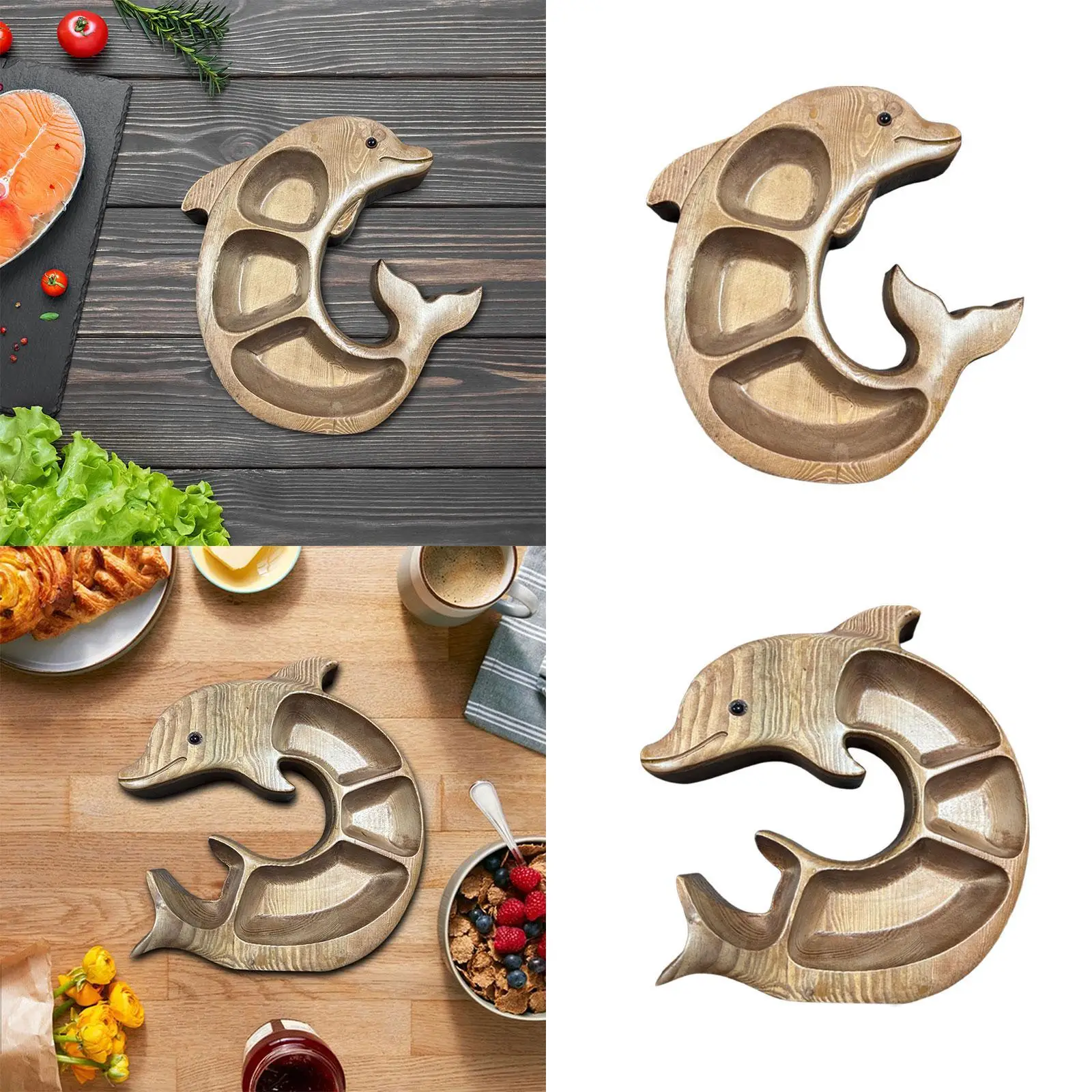 

Дельфиновая доска, деревянный разделенный поднос, подарок на новоселье, блюдо для закусок, орехов для сыра, морепродуктов