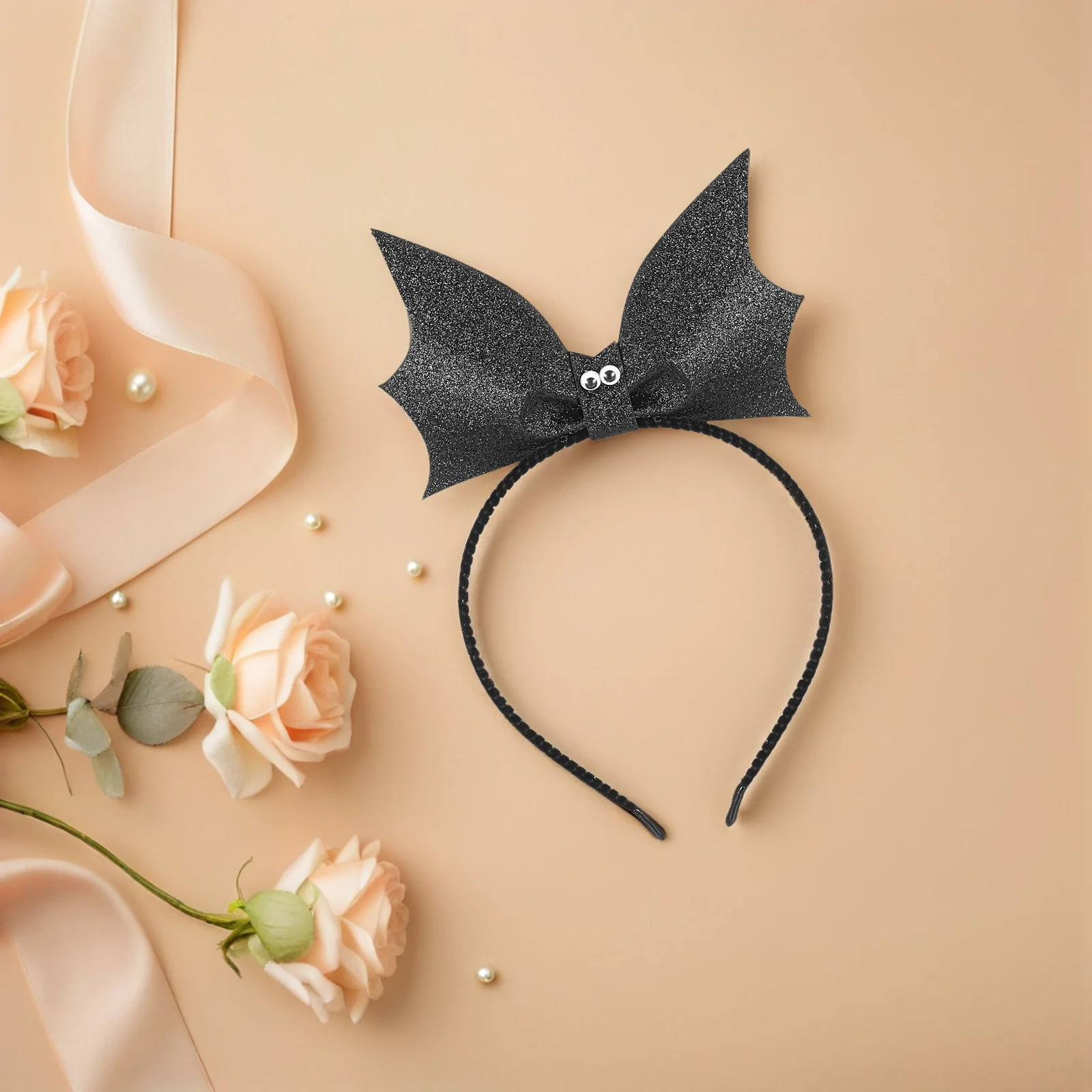 

Black Sequin Bat Hair Hoop Headband for Costume Party Christmas Carnival Wear Non-Deformation Stylish Design