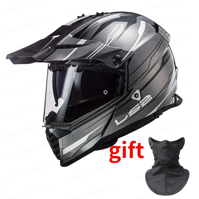 LS2 MX436 PIONEER EVO Twin Shield Motocross Helmet LS2  Motorcycle Helmets off road capacetes para moto capacete cross