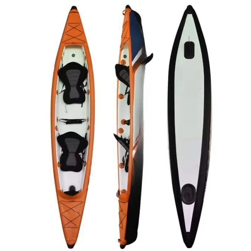 4.1m New Develop Fishing Kayak Inflatable Boat 2 Seats Lakes & Rivers Kayak for 2 Person K2 Ocean Kayak