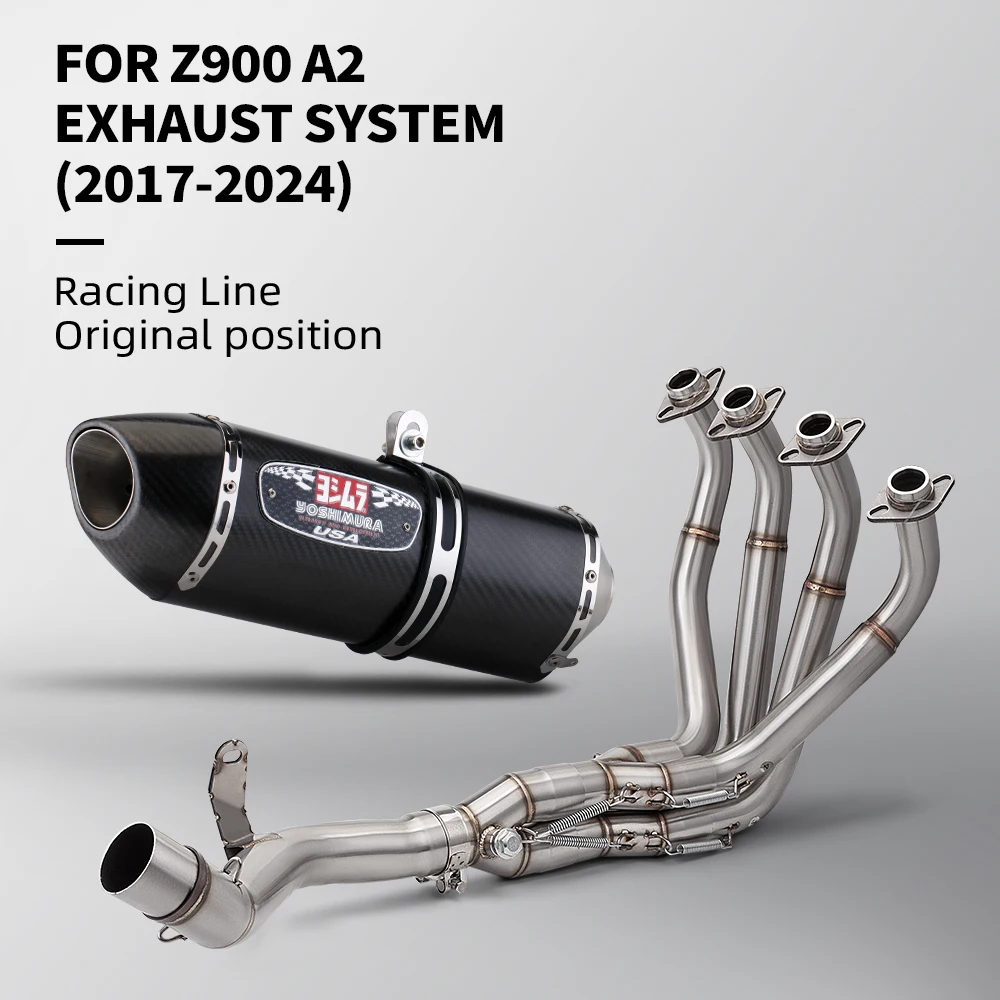 

Full System Exhaust Slip On For Ninja Z900 A2 35KW 70KW 2018-2024 Front Link Pipe Escape Carbon Fiber Mufller DB Killer