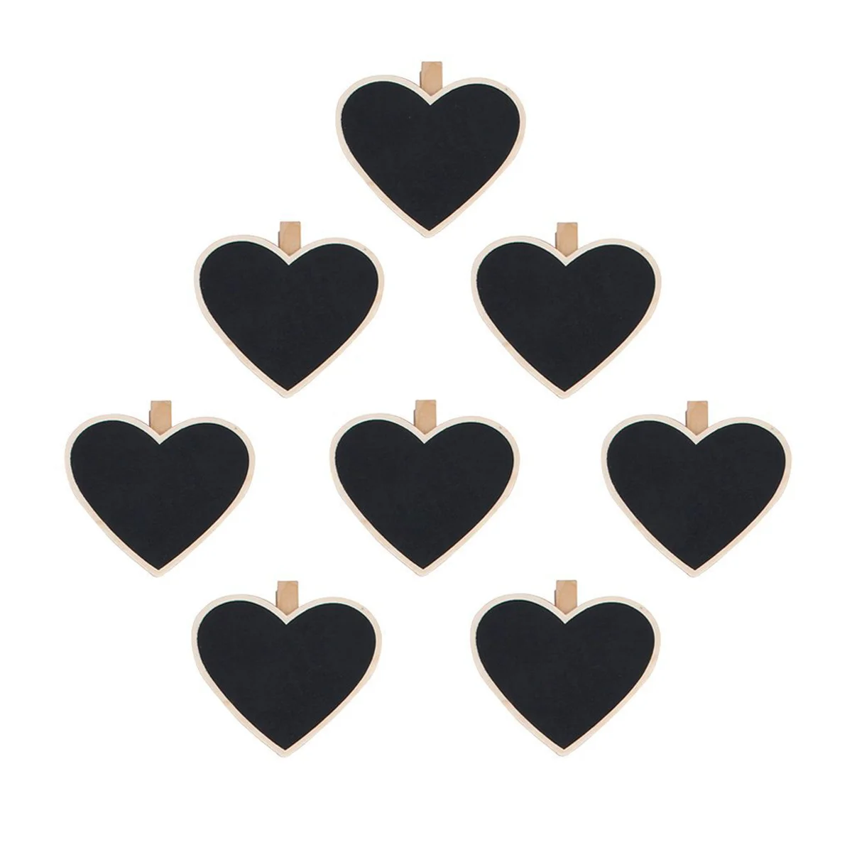

10Pcs 85x78cm Heart Shape Wooden Blackboard with Clip for Photos Notes Papers Decoration Mini Wooden Blackboard