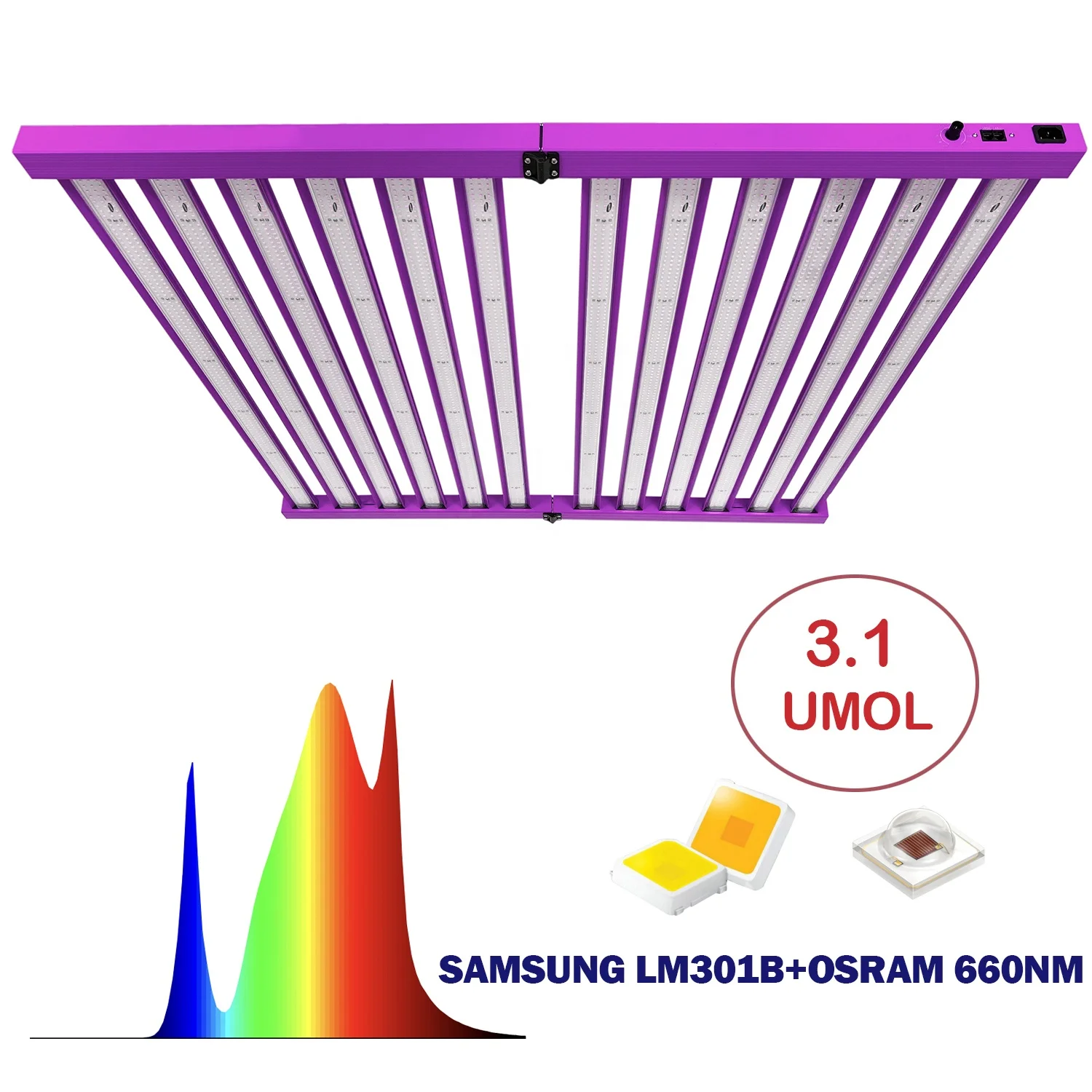

Hot Sales Full Spectrum 1000W SAMSUNG LM301B Foldable Hydroponic LED Grow Light for Indoor Plant Lamp Grow Lights