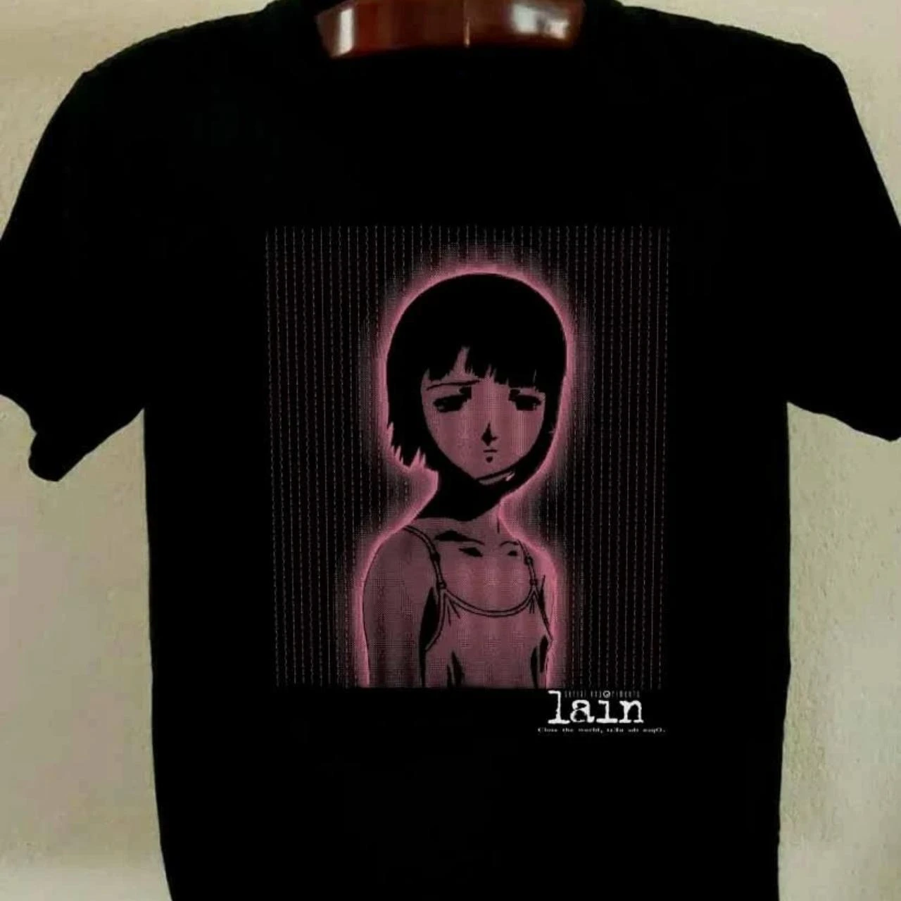 Lain Graphic Print Autumn Cotton Unisex T-shirt Short Sleeve Street Fashion Trend Clothing Street Style Winter Innerwear Tops