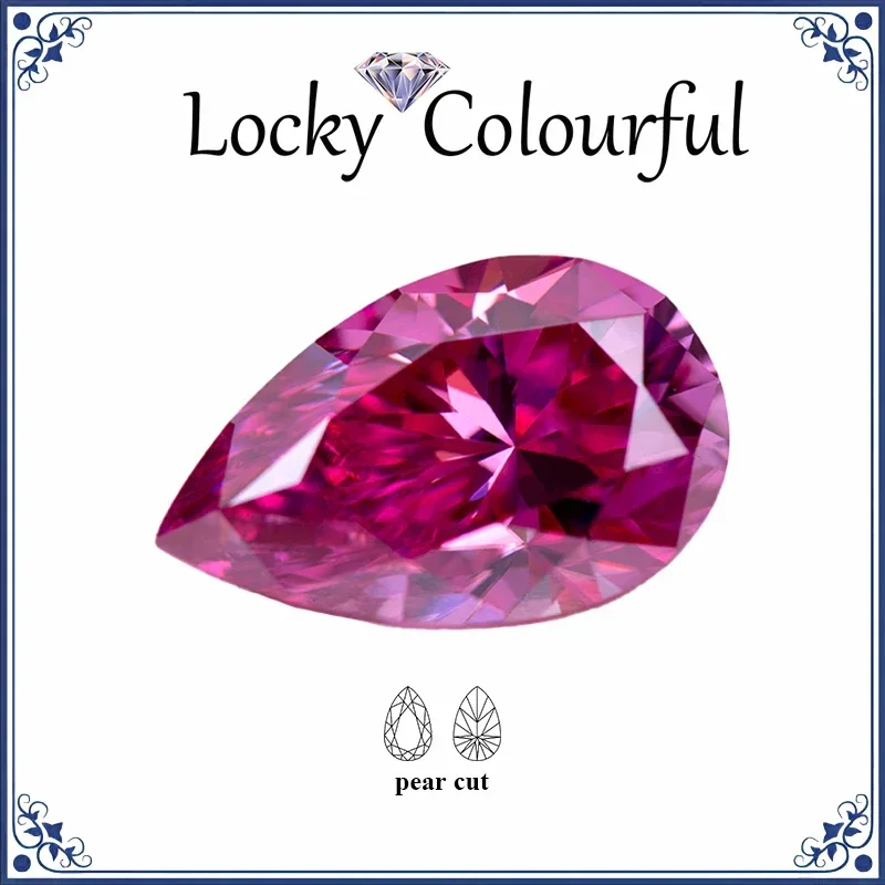 

Moissanite Pear Shape VVS1 Pink Color Charms Beads for Diy Jewelry Making Pendant Earrings Main Materials with GRA Certificate