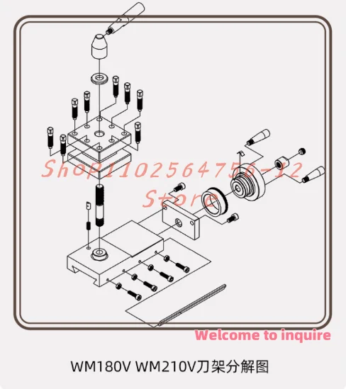 دعامة أدوات المخرطة WM180V مناسبة لمجموعة دعامات أدوات البليت الصغيرة
