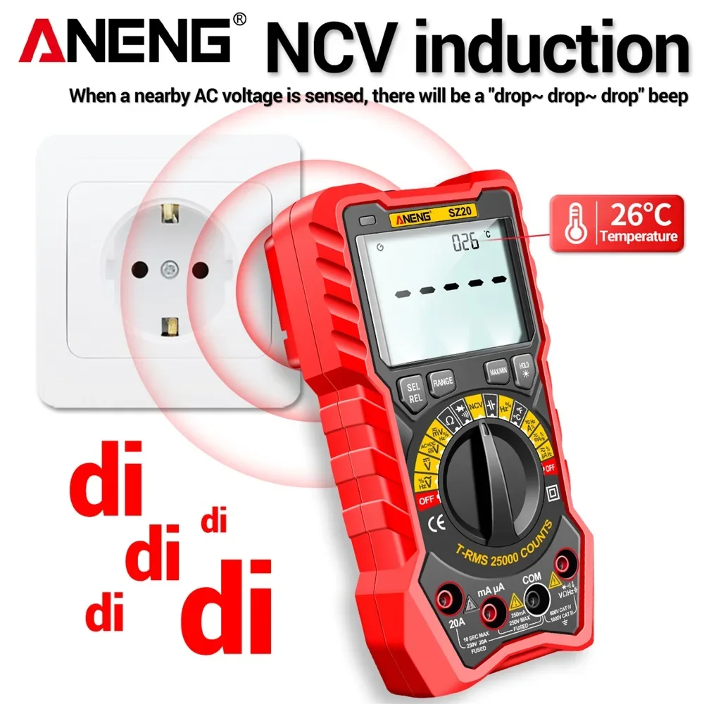 ANENG SZ20 Industrial High Precise 25000 Counts Autorange Car Multimeter NCV Smart Tester LCR Meter Multimetro Multitester Tools