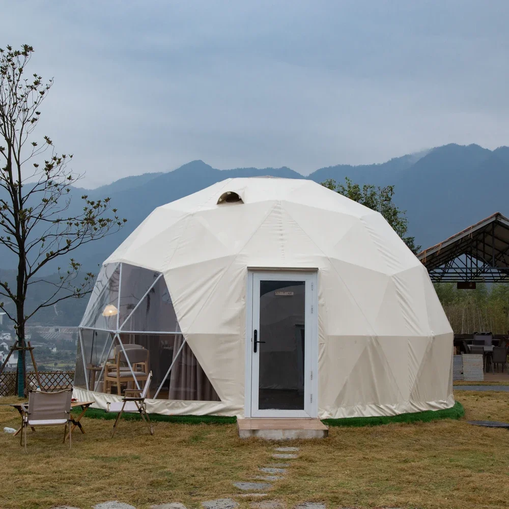 

Outdoor Luxury Hotel Waterproof Geodesic Glass Dome Tent Glamping 6m Dome Tents House