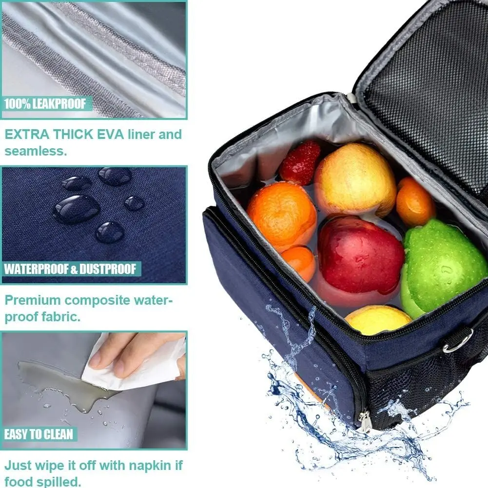 Tactical Lunch Box for Men Outdoor Heavy Duty Lunch Bag Work Leakproof Insulated Durable Thermal Cooler Bag Meal Camping Picnic