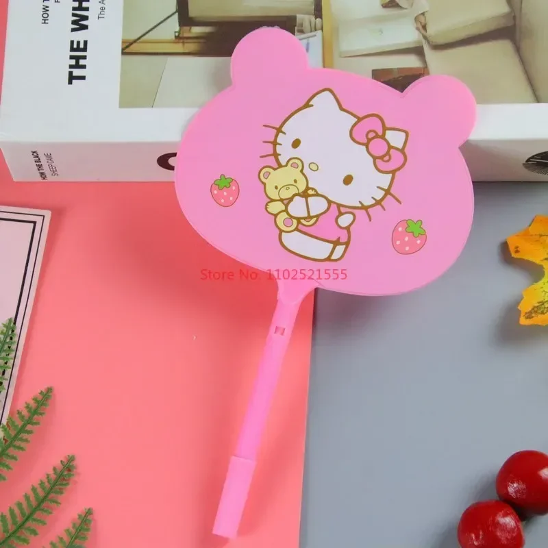 50/100pcs Sanrio Cartoon Hello Kitty Melody Fan Pen Cute Stationery Student Prize Fan Ballpoint Pen Wholesale