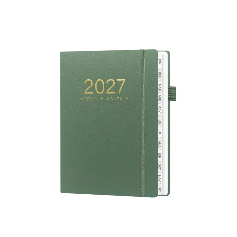 Portable A5 2027 Schedule Book To Do List Planner Reminder Agenda Book Textured PU Calendar Book Gift Giving