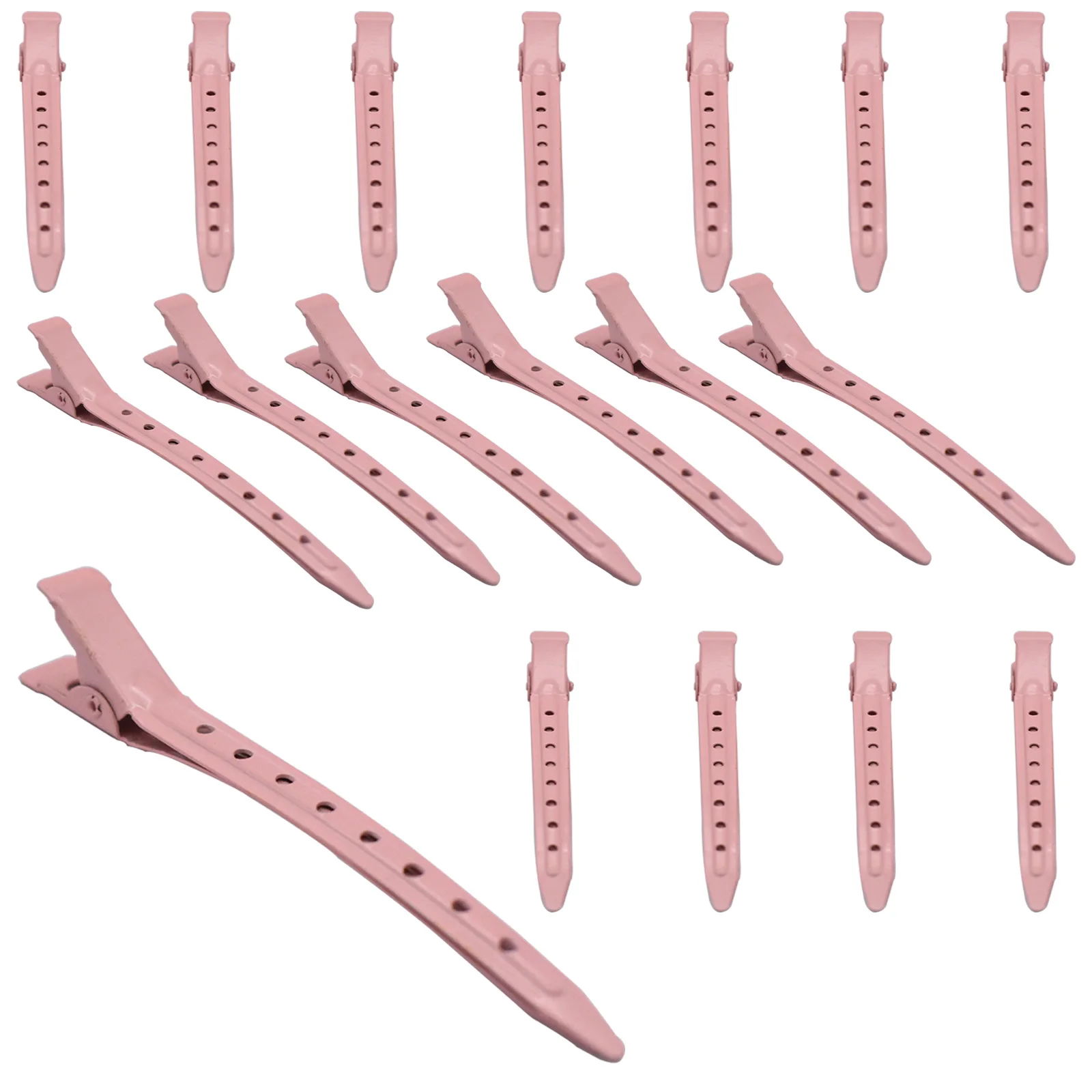 Pink 3.35“ Metal Womens Hair Clip Large Duck Bill Clippers With Hole Modern Lady Style For Shower User Salon Hairpin 4PCS