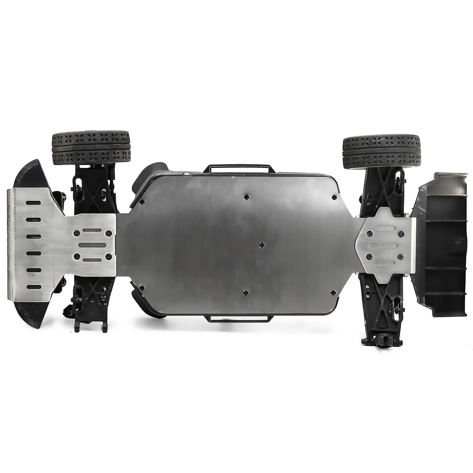 Conjunto de placa antiderrapante de chassi de metal para 1/7 mjx hype go 7303 rc peças de atualização de carro armadura antiderrapante dianteira e traseira de aço inoxidável