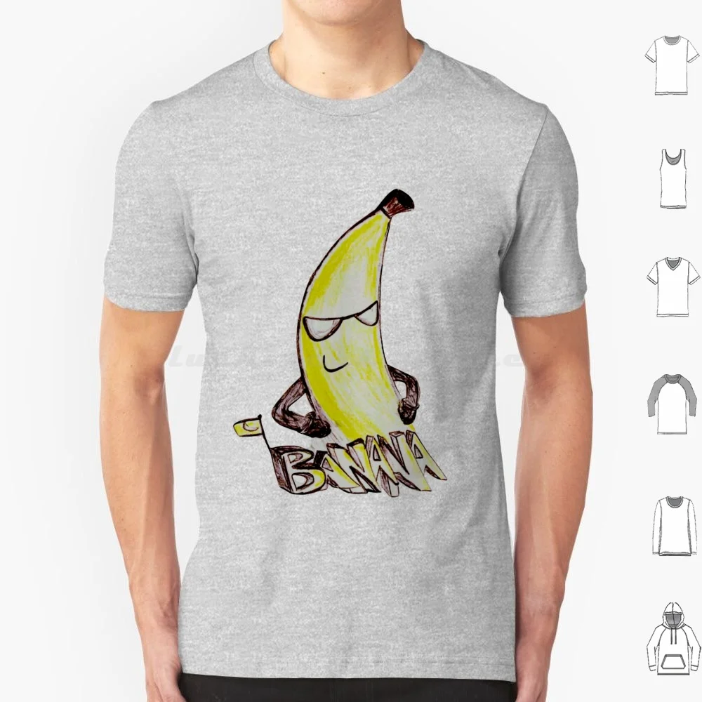 Banana T Shirt Big Size 100% Cotton Banana Yellow Cute Fruit Anthropomorphism Healthy Food