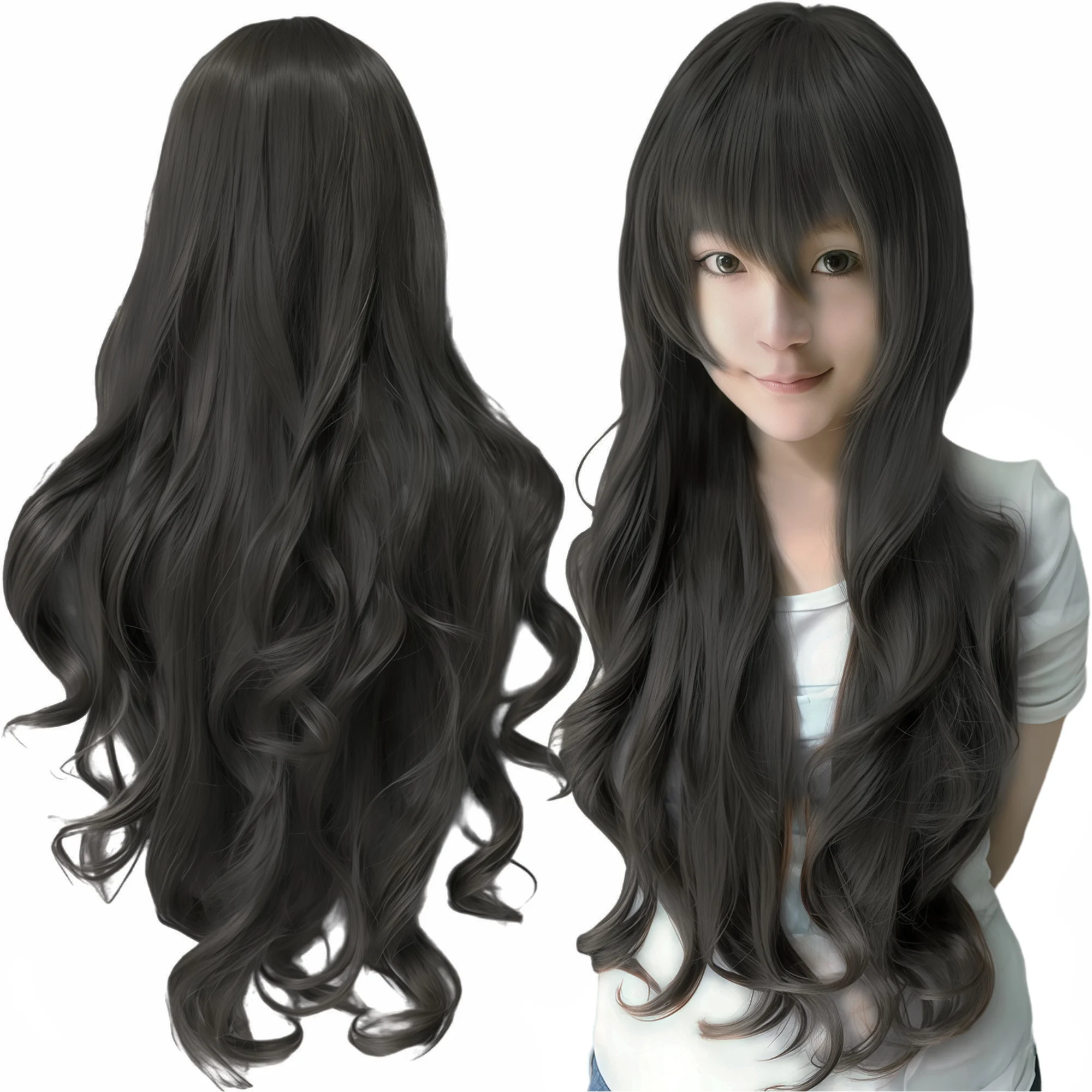 Pure White Lolita Long Curly Cosplay Wig