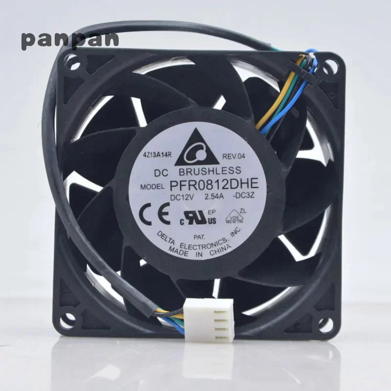 New CPU Fan For Delta PFR0812DHE 12V 2.54A 8038 8cm 4-wire Electric Motorcycle Power Booster Violent Fan