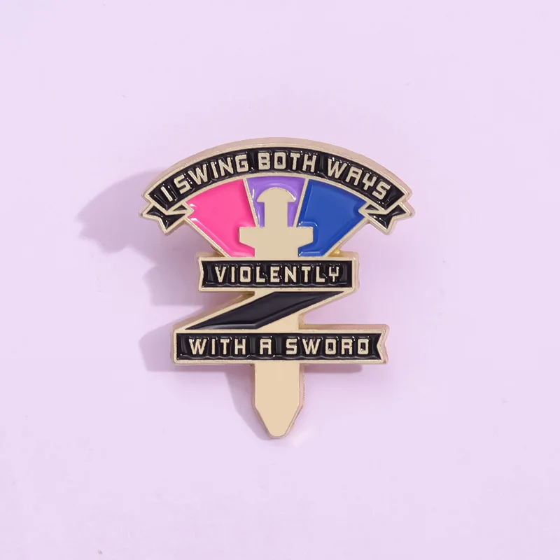 Cartoon Souvenir Metal Badge Enamel Pins Creative Dagger Fun English Alphabet Brooches Lapel Backpack Badge Jewelry Gifts