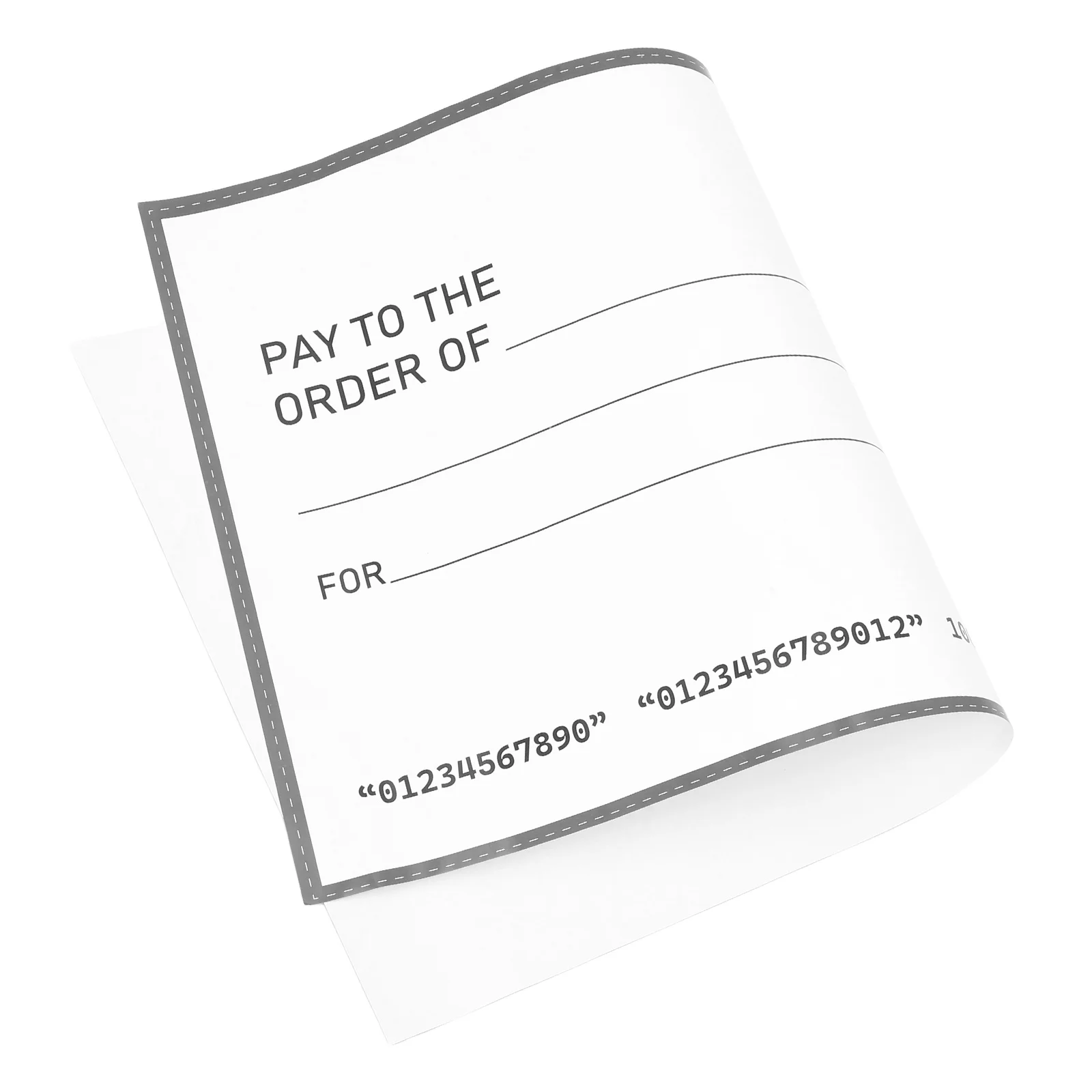 

Fake Check Bank Checks Personal in Sign Out Business Paper Big Whiteboard Blanks