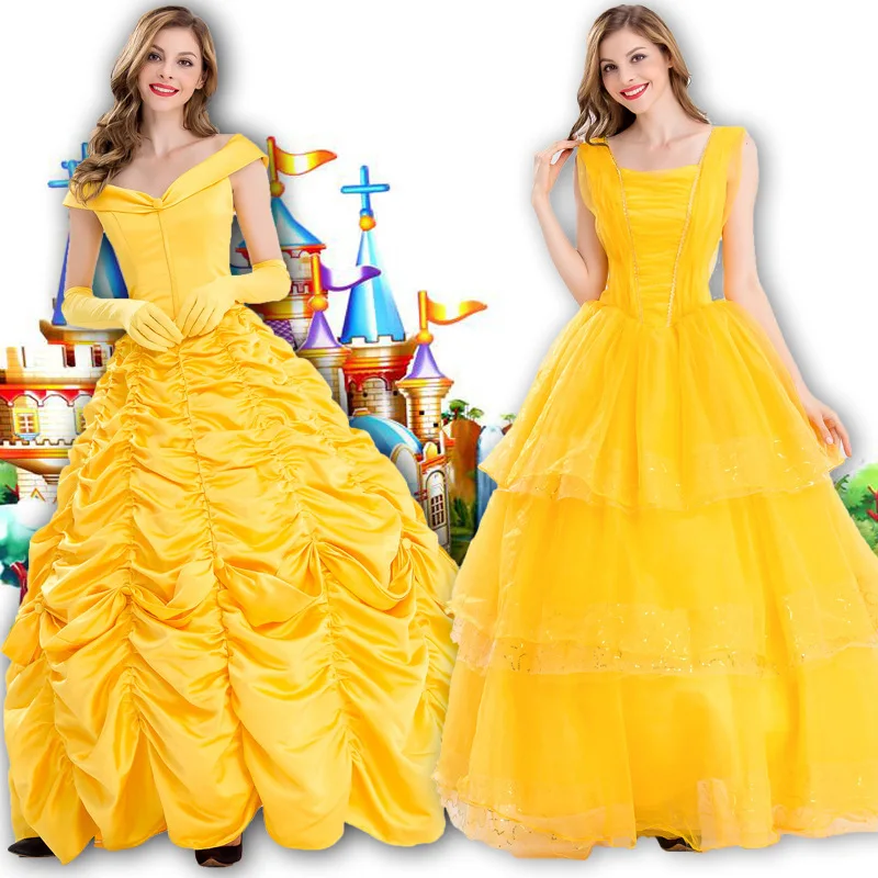 

Halloween New Style Belle Princess Dress Long Dress Fairy Tale Belle Princess Performance Costume
