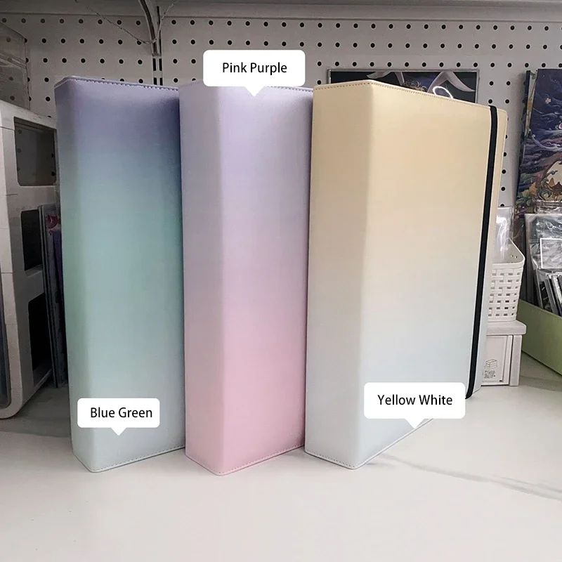Big a4 Gradient Binder Photocard Holder Kpop Idol Card Photo Album PU Macaron Leather Loose Leaf Cover Photo Card Postcard Album