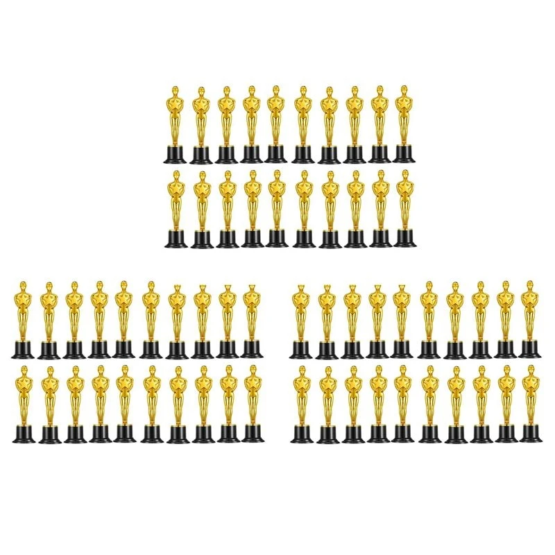 T22C 60 Pcs Gold Award Trophies,Mini Trophy Party Favors For Celebrations,Classroom Prizes And Party,Academy Awards Trophy