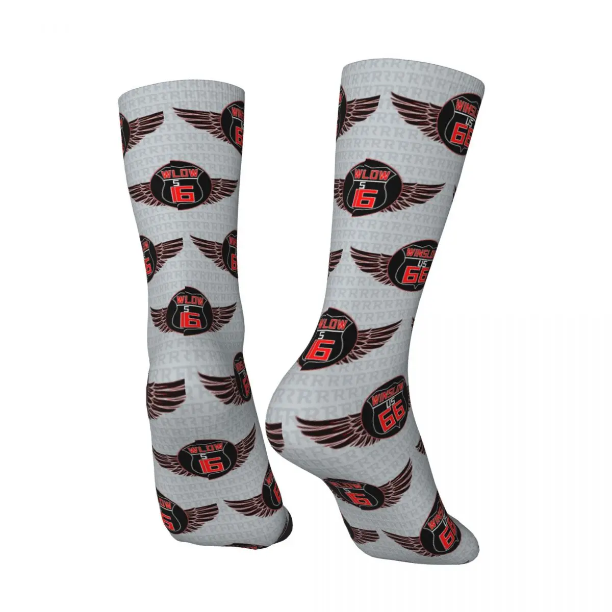 Funny Crazy compression Route 66 Winslow Arizona Historic Road Trip Sock for Men Hip Hop Vintage Highway 66 Happy Seamless