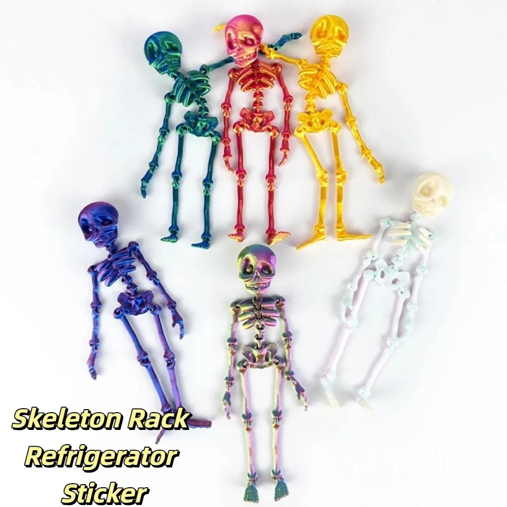 Beweegbare skeletrek koelkast sticker prachtige grappige koelkast magneten decoratie persoonlijkheid Halloween ornamenten partij
