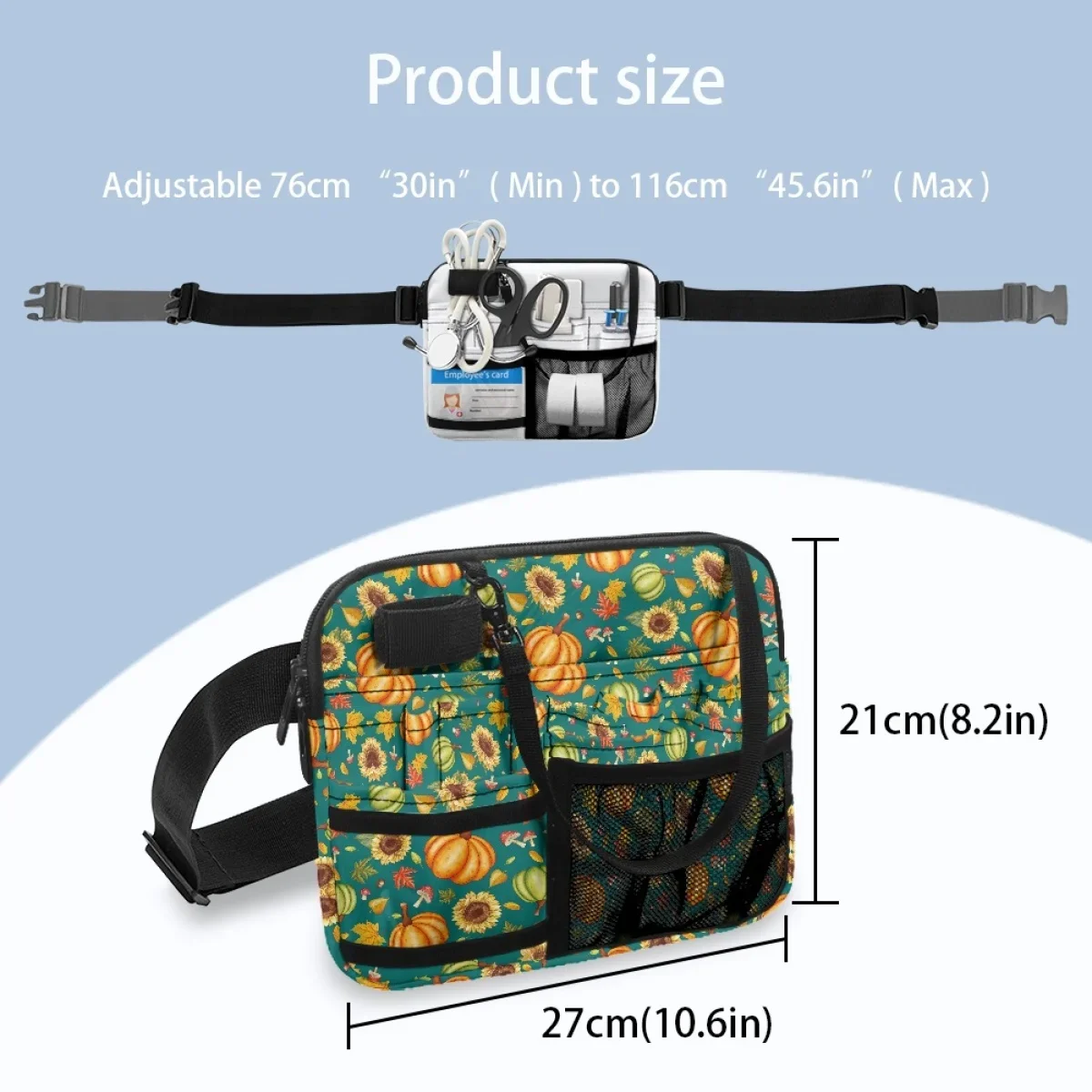 New Thanksgiving Pumpkin Fanny Pack Daily Portable Adjust Strap Shoulder Waist Bags Design Organizer Storage Bolsas Para Mujeres