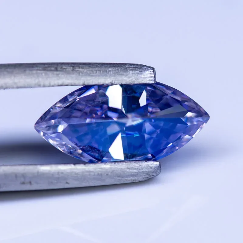 Moissanite Stone Marquise Cut Lavender Color VVS1 with GRA Certificate for Gemstone Charms Top Jewelry Making Materials